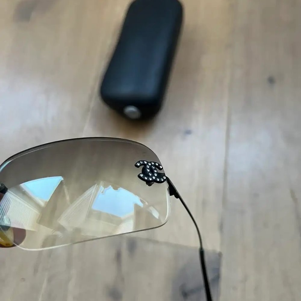 💯Auth Chanel 4017-D Rimless Swarovski double C Gradient Sunglasses BEAUTIFUL! - Picture 7 of 13